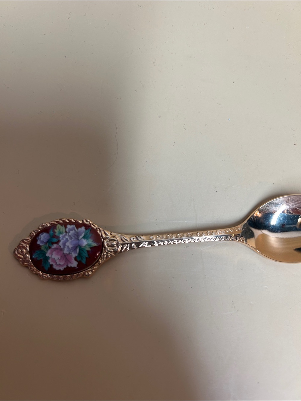 Gold Floral stainless steel Decorative Spoon - Picture 3 of 4